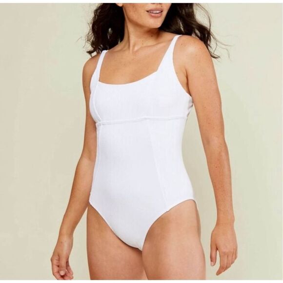Andie Swim Andie The Havana Ribbed White Long Torso Nwt XS Tall - Picture 6 of 6